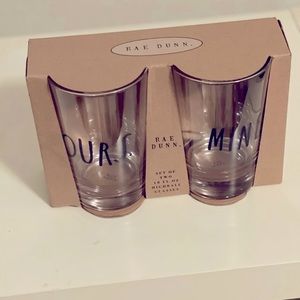 🥛 Rae Dunn Drinking Glasses - Yours & Mine